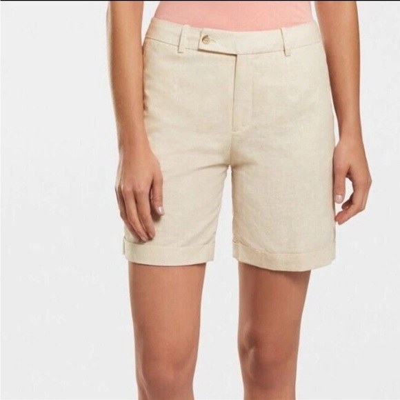 Peter Millar Women's Cream Golf Shorts - Picture 1 of 5